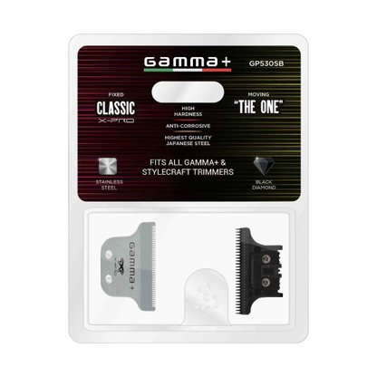 Gamma+ - SET-Gamma+ Fixed Steel X-Pro Classic Blade + The One DLC Cutting Blade (Trimmer)