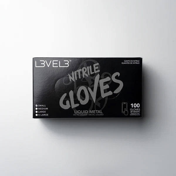 Level 3 - Nitrile Gloves (100ct) - (Lime, Orange, Pearl Lavender, Pink, Red, Silver, Black)