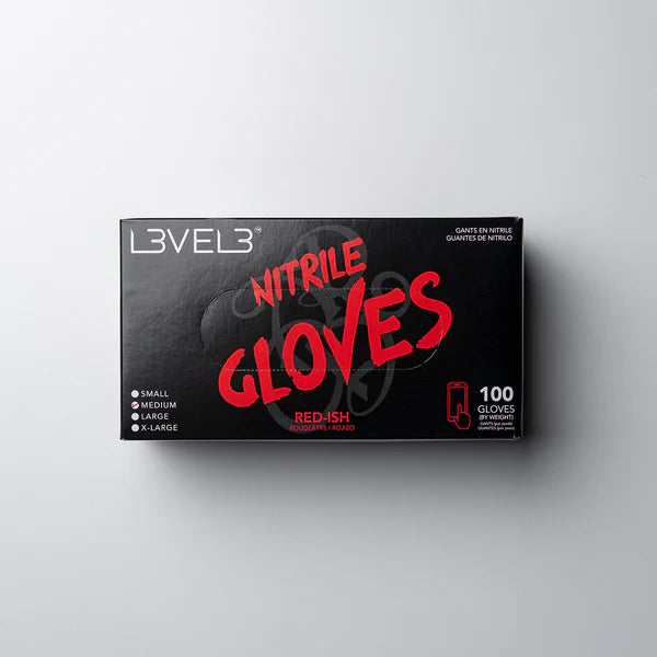 Level 3 - Nitrile Gloves (100ct) - (Lime, Orange, Pearl Lavender, Pink, Red, Silver, Black)
