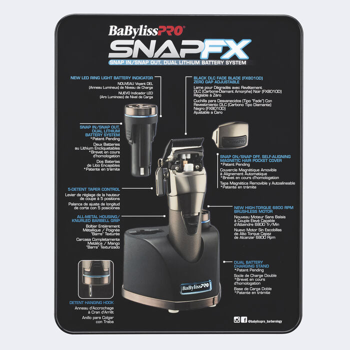 Snap-on battery system for BaByliss Pro SNAPFX Clipper