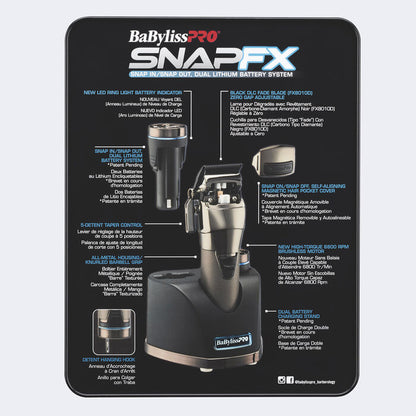 Snap-on battery system for BaByliss Pro SNAPFX Clipper